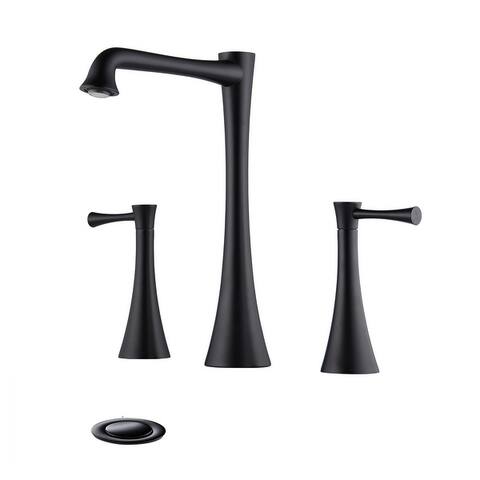 Widespread 2 Handles Bathroom Faucet with Drain Assembly