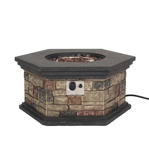 Chesney Outdoor 40,000 BTU Lightweight Concrete Octagonal Fire Pit (No Tank Holder) by Christopher Knight Home