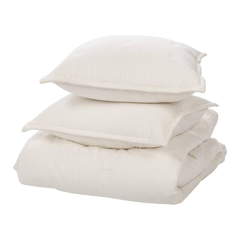 Villa by Classic Home Talia 3-Piece Linen Blend Fabric Comforter Set