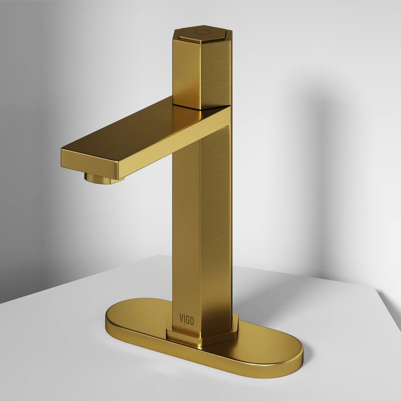 VIGO Nova 8" H Button Operated Single Hole Bathroom Faucet