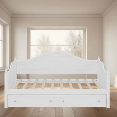 Space-Saving Twin Size Wood Daybed with 2 Large Storage Drawers, Perfect for Guest Rooms, Living Rooms, or Studio Apartments
