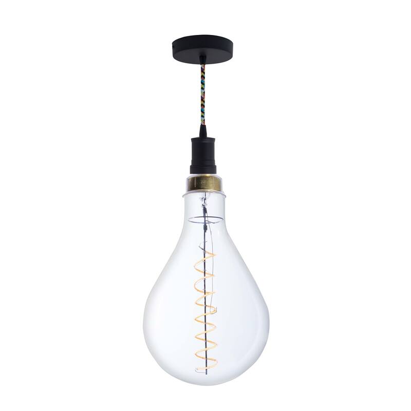 Bulbrite LED Grand Bulb and Pendant Kit of (1) 4 Watt Clear Glass 13" Pear Shaped Bulb