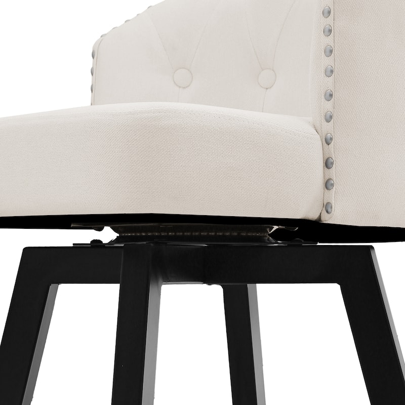 26" Swivel Counter Height Bar Stools Set of 3 Upholstered Counter Stools With Backs - 26" H