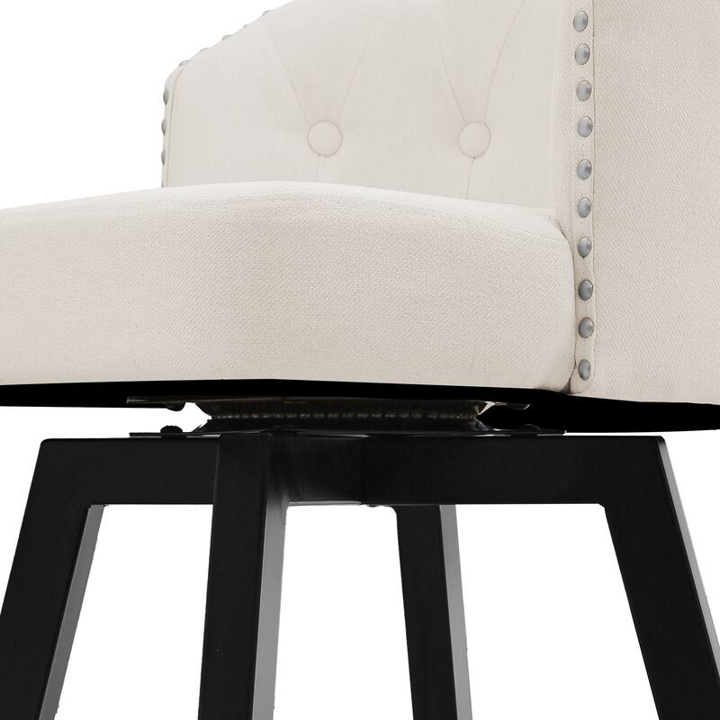 LUE BONA 26" Swivel Counter Height Swivel Bar Stools Set of 4 Upholstered Counter Stools - 26" H