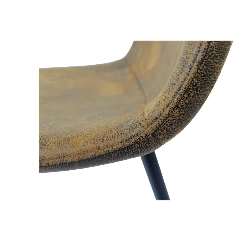 4 Dining Chairs,Accent Chairs with Fabric Upholstered Seat,Spoon Shape Chair with Black Metal Legs Dining Side Chairs