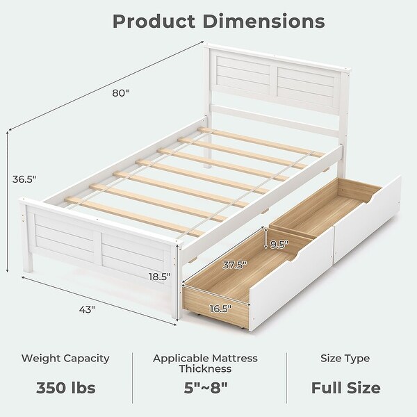 GS System BED W (Drawer*2) ダブルベッド Twin XL Bed Frame with 2 XL Storage Drawers, Metal Platform Bed