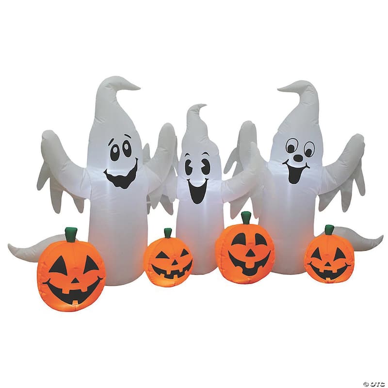Lighted Inflatable Ghosts Pumpkins Outdoor Halloween Decoration 6'