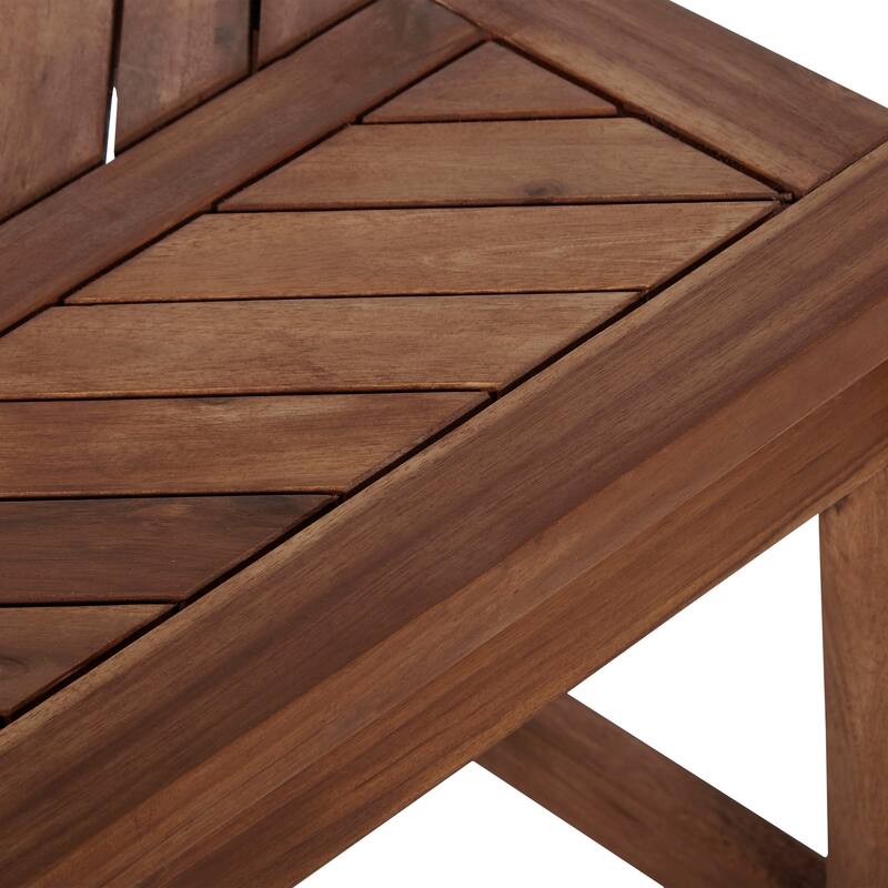 Walker Edison Elephant Point Acacia Wood Chevron Bench