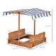 preview thumbnail 25 of 30, Outsunny Kids Sandbox with Cover, Outdoor Wooden Sandbox with Canopy - 41.75" x 41.75" x 47.75"