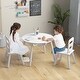 preview thumbnail 32 of 45, Costway Kids Wooden Round Table & 2 Chair Set w/ Center Mesh Storage - See Details
