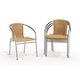 preview thumbnail 31 of 32, 4 Pack Aluminum and Rattan Commercial Indoor-Outdoor Restaurant Stack Chair