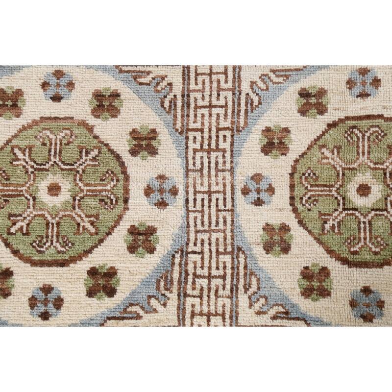 Vegetable Dye Traditional Khotan Oriental Wool Area Rug Hand-knotted - 6'3" x 9'7"