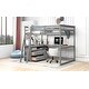 preview thumbnail 7 of 34, Full Size Loft Bed with Desk and Shelves, 2 Built-in Drawers, Gray