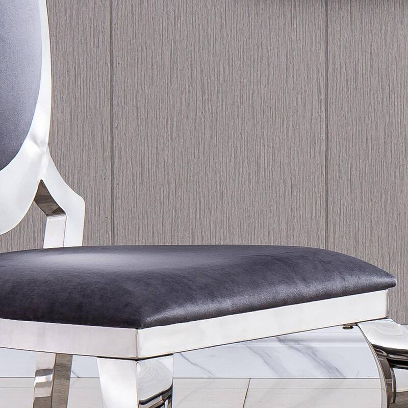 Dining Chair with Oval Backrest Set of 2