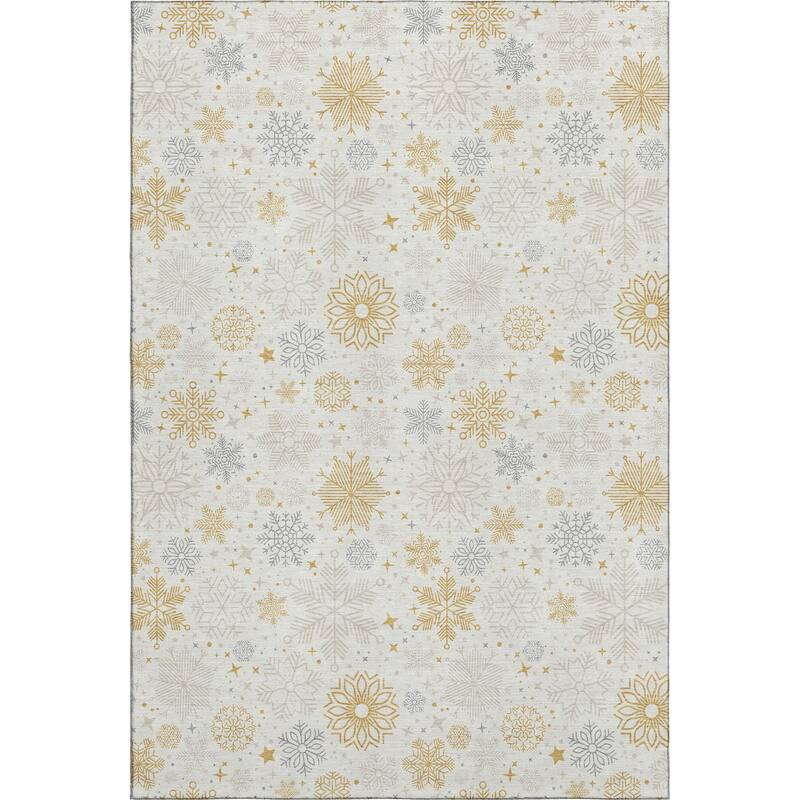 Premium Washable Super Soft Winter Snowflake Mayfield Rug
