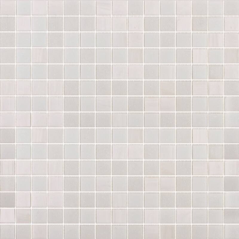 Mingles 12 in. x 12 in. Glossy Pearl White Glass Mosaic Wall and Floor ...
