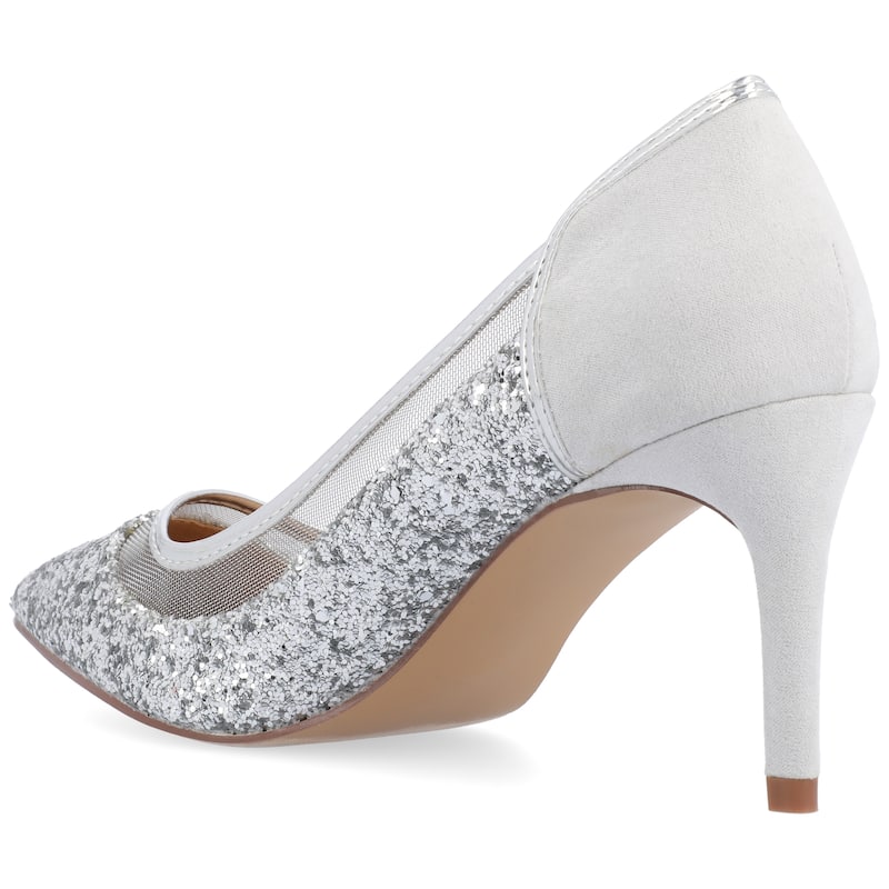 Journee Collection Women's Kalani Pointed Toe Mid Heel Pumps