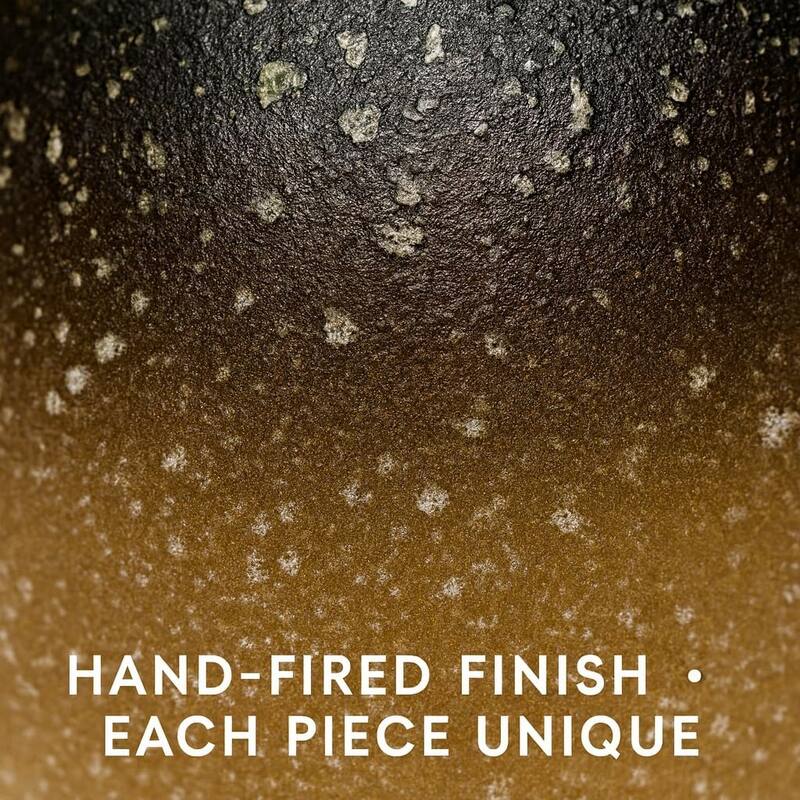 AIRA HOME Oblong Ombre Ceramic Vase Sand to Chocolate Brown