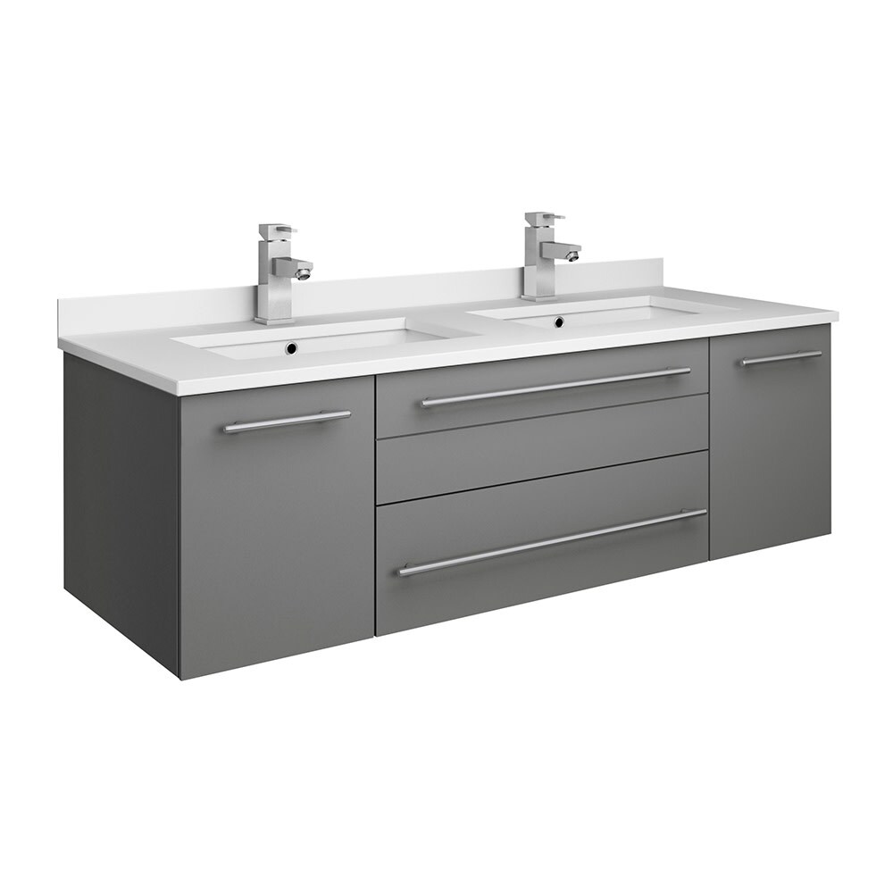 Shop Fresca Fcb6148 Uns D U Stella 48 Wall Mounted Double Basin Vanity Set Overstock 30984956 Espresso