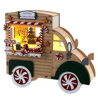 Kurt Adler 10 Inch Battery Operated Lit Merry Christmas Gingerbread