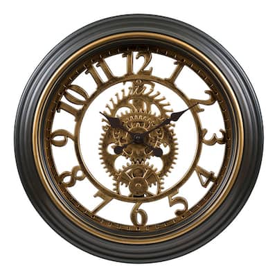 La Crosse Clock 20" Bronze Antiqued Gear Quartz Analog Clock