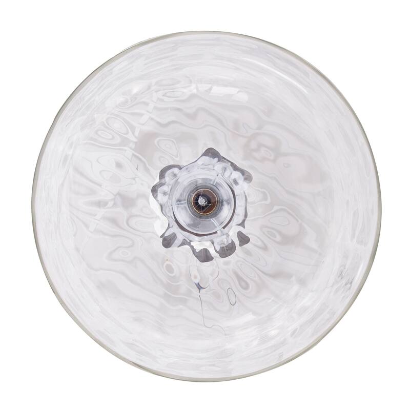 1-Light Farmhouse Textured Glass Nickel Pendant Light - 11.38"D x 11.4"W x 71"H