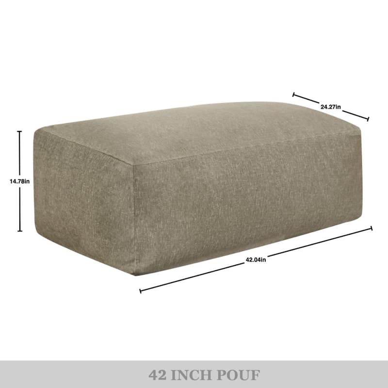 CraftPorch Glam 42 Inch Velvet Upholstered Pouf