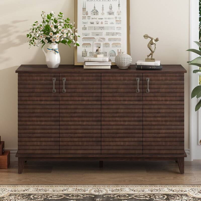 60''W Sideboard with 4 Door Large Storage Buffet - N/A