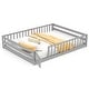 preview thumbnail 10 of 9, Kids' Queen Size Bed Frame Wooden Floor Bed with Safety Rails Grey