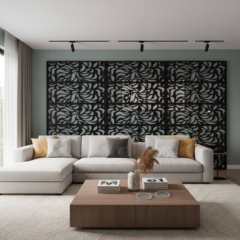 70" H Decorative Metal Garden Fences, Rust-Proof Scroll Design