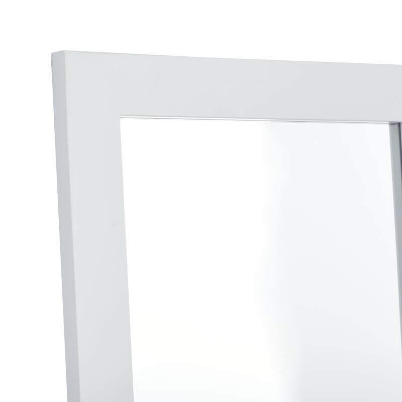 White Wooden Room Wall Mirror