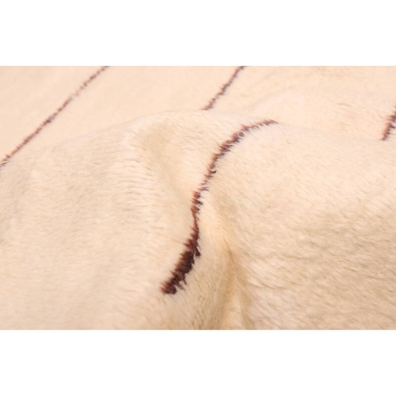 ECARPETGALLERY Hand-knotted Pak Finest Marrakesh Cream Wool Rug - 5'0 x 6'7