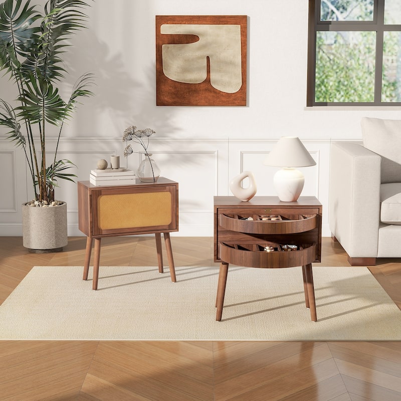 22.25 in Rotating Hidden Compartment Nightstands