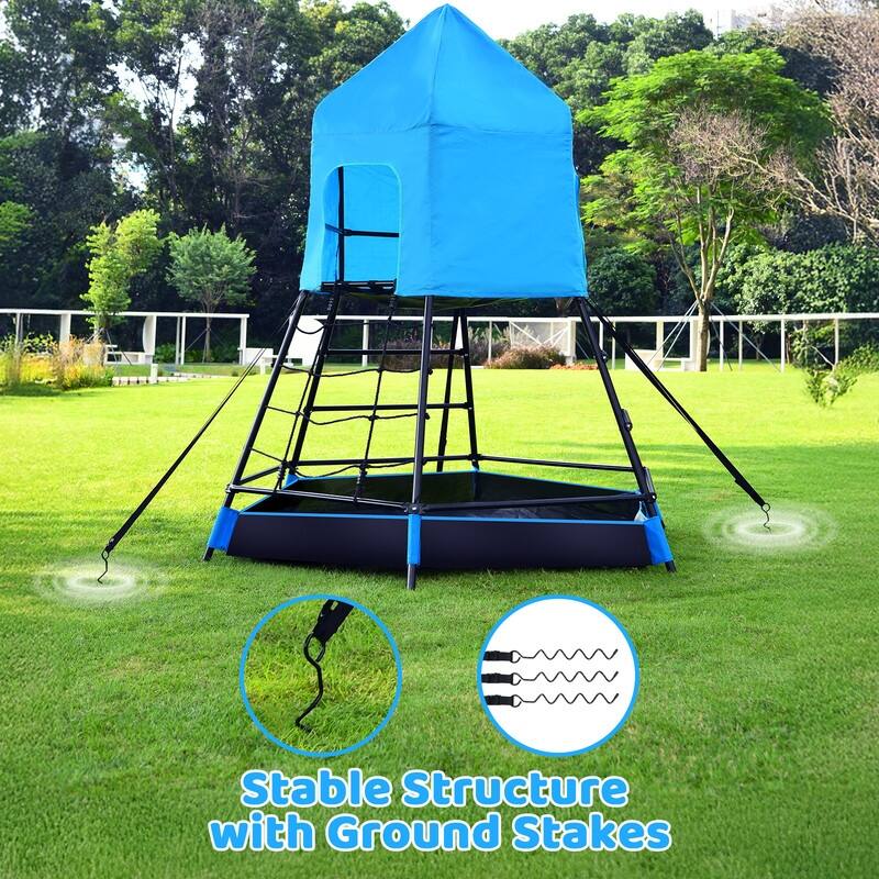 Jungle Gym with Platform and Tent, Climbing Dome Toys for Kids