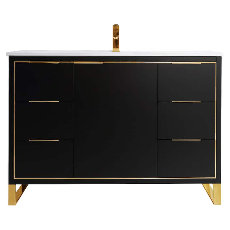 Fine Fixtures Opulence Collection Bathroom Vanity with White Ceramic Sink