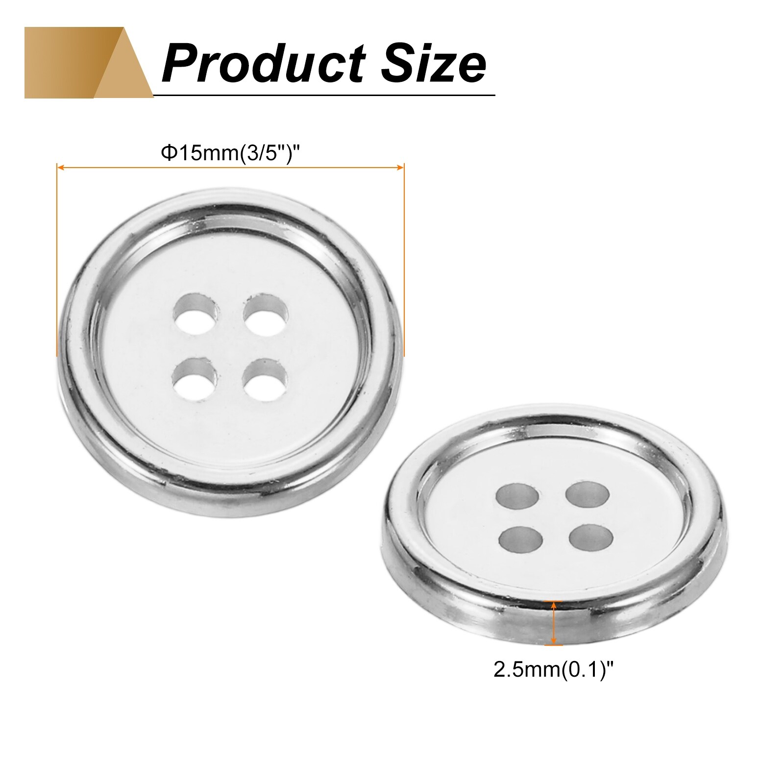 Plastic Sewing Buttons 4-Hole Round Replacement Craft Button for Sewing Clothing and DIY - 25mm