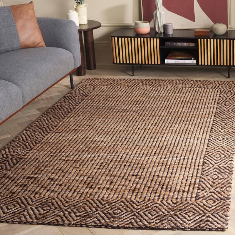 SAFAVIEH Flatweave Natural Hatemina Fiber Farmhouse Hemp Rug - 6' x 9' - Natural/Brown