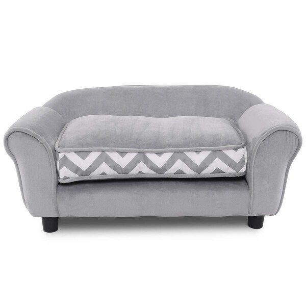 Shop Gymax Gray Pet Dog Puppy Sleeping Bed Sofa w/ Cushion