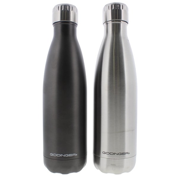 Godinger Water Bottle Stainless Steel Hot/Cold - stainless/titanium - 17 oz.