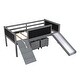 preview thumbnail 9 of 7, Twin Size Wood Loft Bed with 2 Storage Boxes & Double-Sided Chalkboard