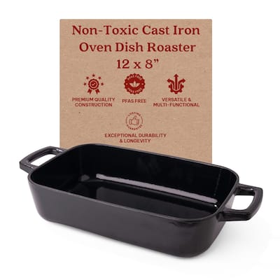 Alva Nori Enameled Cast Iron Oven Dish Roasting Pan - 12" x 8" - 12"x8"
