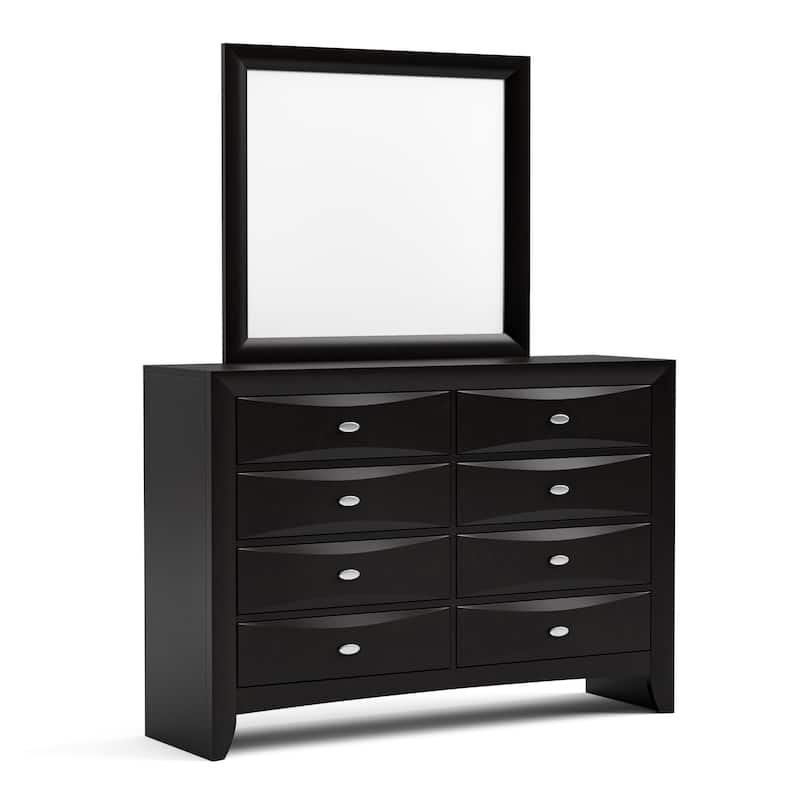 Furniture of America Brent 6-Piece Wood Platform Bedroom Set with Drawers and Bookcase Headboard