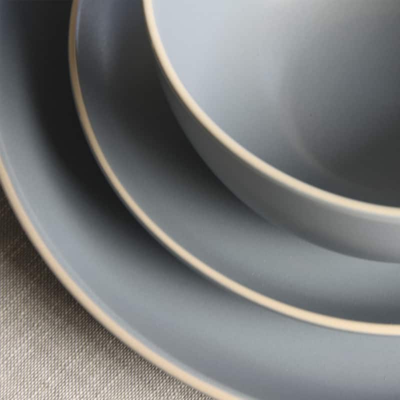 Gibson Home Stone 12 piece Dinnerware Set in Grey
