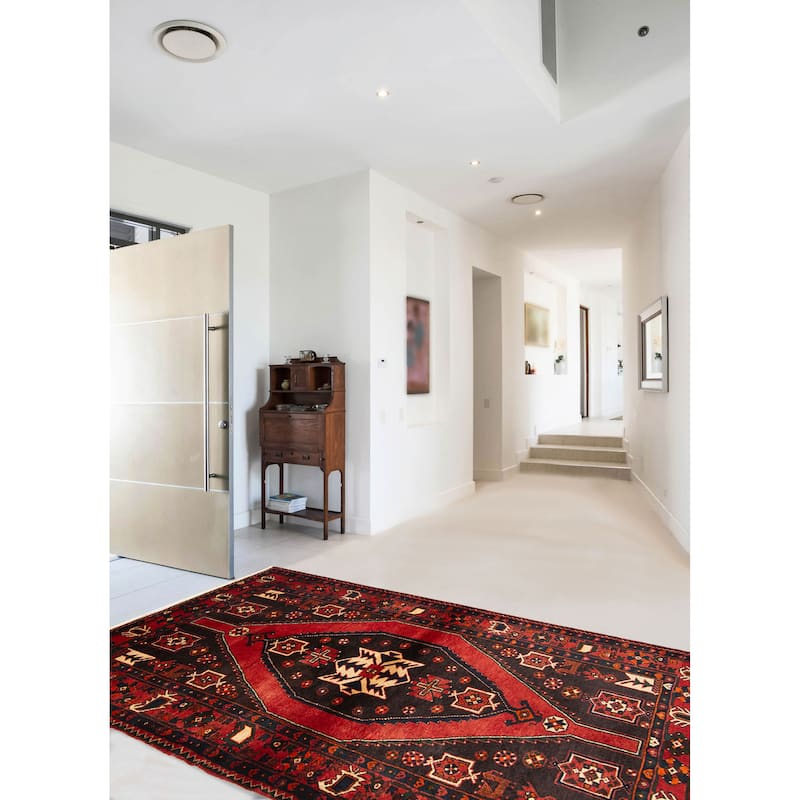 ECARPETGALLERY Hand-knotted Andelz Black Wool Rug - 4'10 x 7'3
