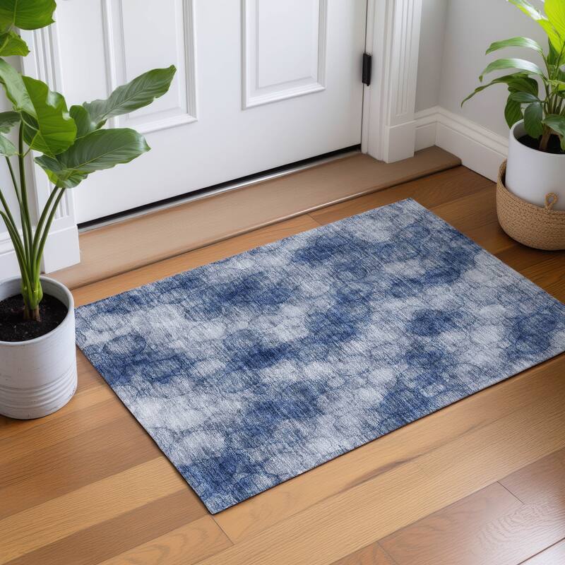 Machine Washable Indoor/ Outdoor Modern Aby Chantille Rug