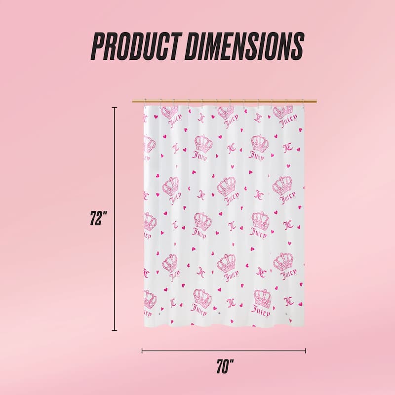 Juicy Couture 1-Piece PEVA Shower Curtain