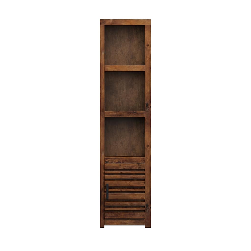 Bridgevine Home Sausalito 78 inch high Right Pier Cabinet, No Assembly Required, Whiskey Finish