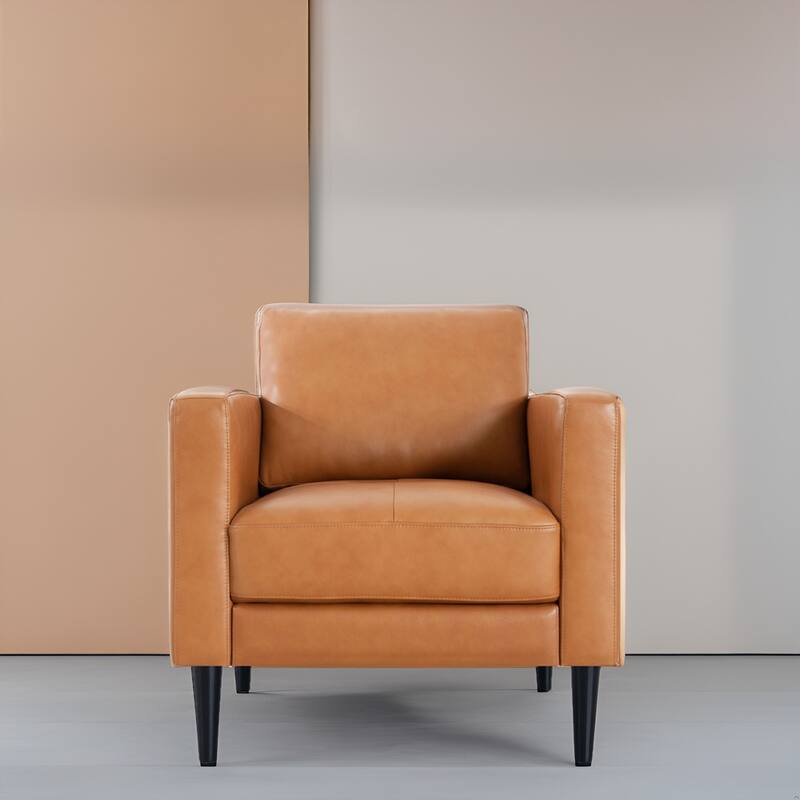 Premium Cowhide Leather Chair With High Density Cushions and Large Seating Space