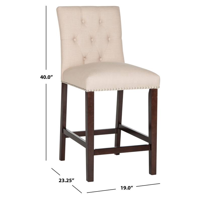 SAFAVIEH Lisel -27.5 Inch Counter Stool (Set of 2) - 19Wx23Dx40H