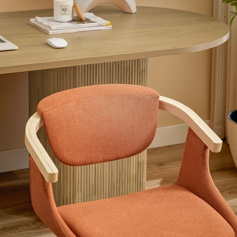 Art Leon Swivel Upholstered and Wood Accent Chair